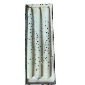 3 Vintage homemade star Christmas candles. Holiday. Decor.